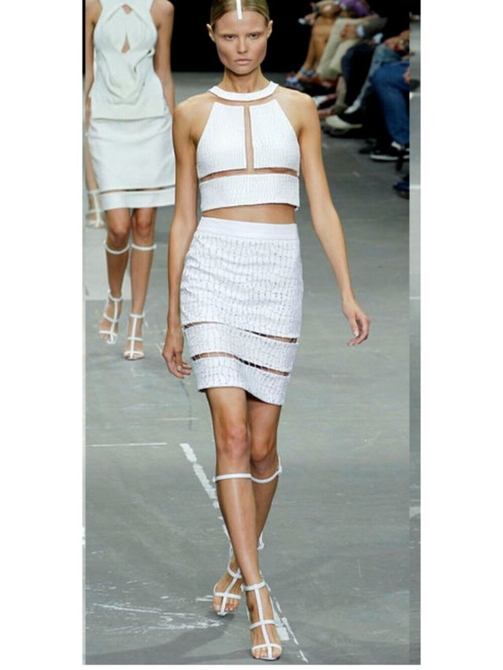 Alexander Wang Runway SS'13 Strappy White Leather Block Heel Sandals 39 - Picture 2 of 11